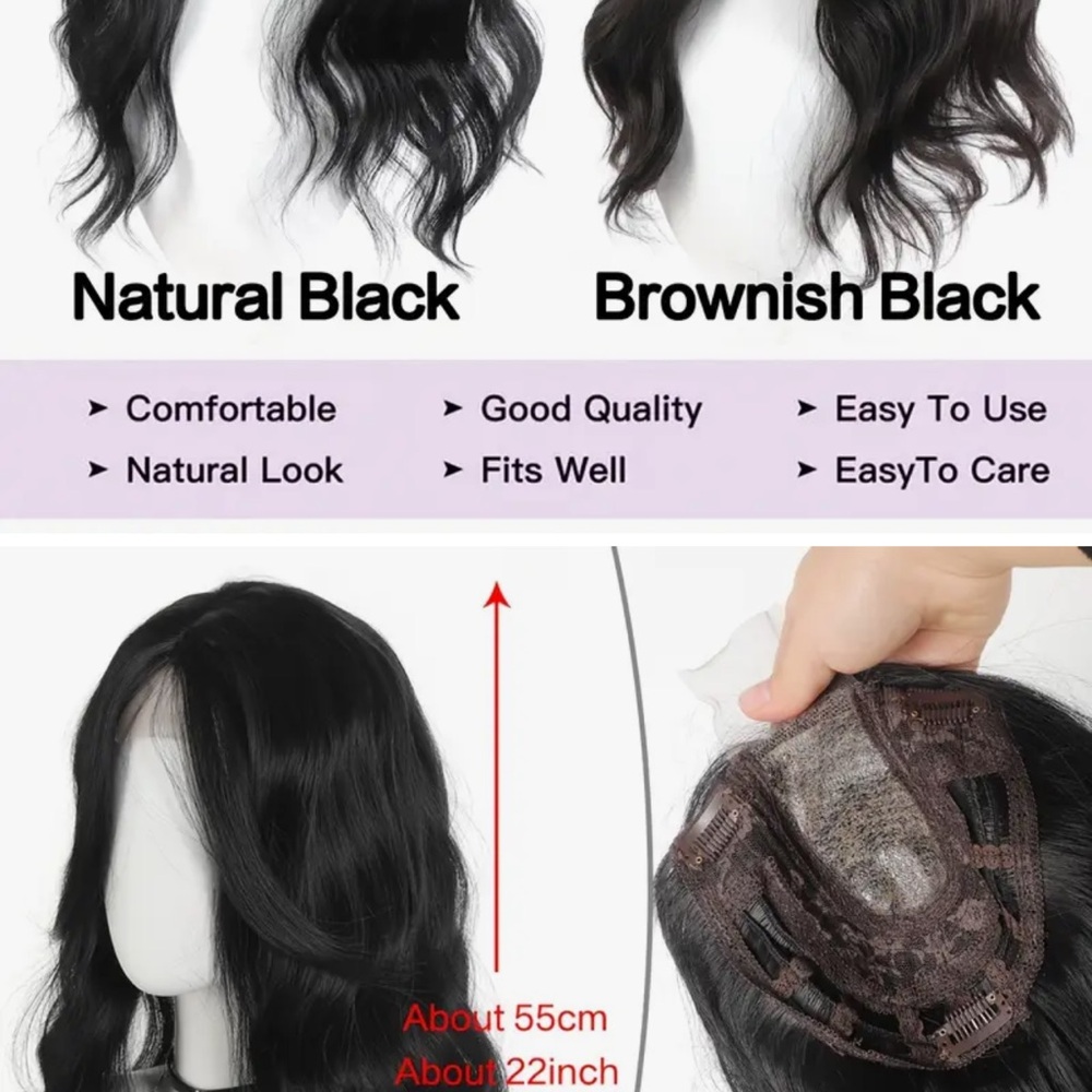 SOLD - Natural Black Women's Topper